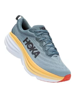 Alternative view of Budget 😍 Hoka One One Bondi 8 Mens Running 👞 Shoes In Grey/Yellow 🧨