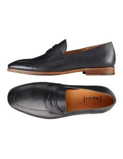 Outlet ⌛ Aquila Fernando Black Leather Penny Loafers ⭐ -Clae shop unnamed file 128